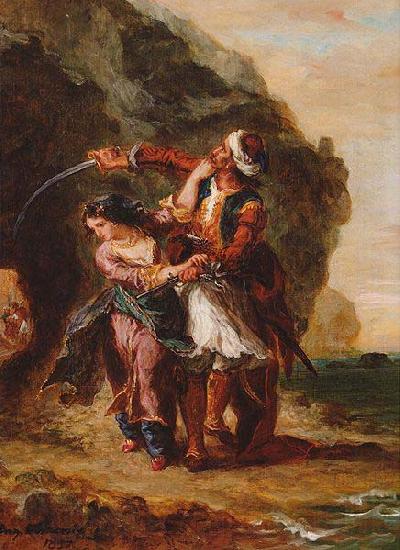 Eugene Delacroix Bride of Abydos Norge oil painting art